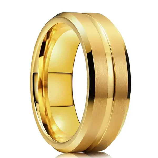 Men Rings Tungsten Groove Stainless Steel Ring for Timeless Style