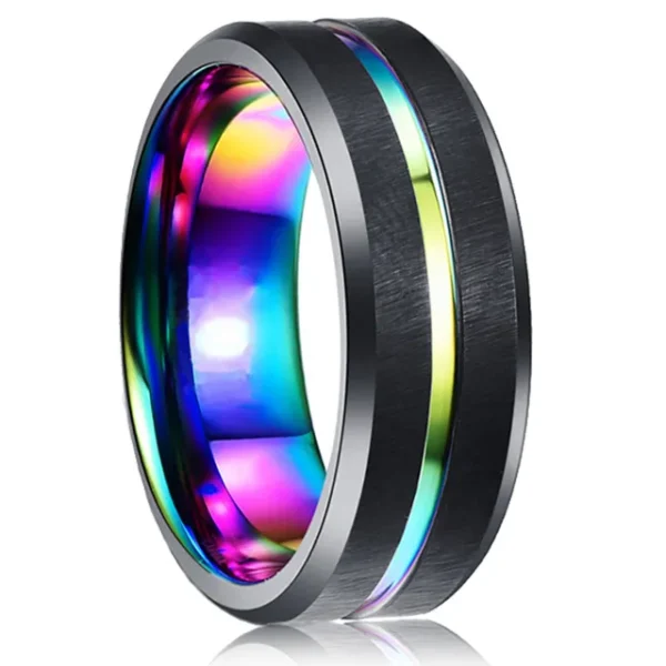 Men Rings Tungsten Groove Stainless Steel Ring for Timeless Style
