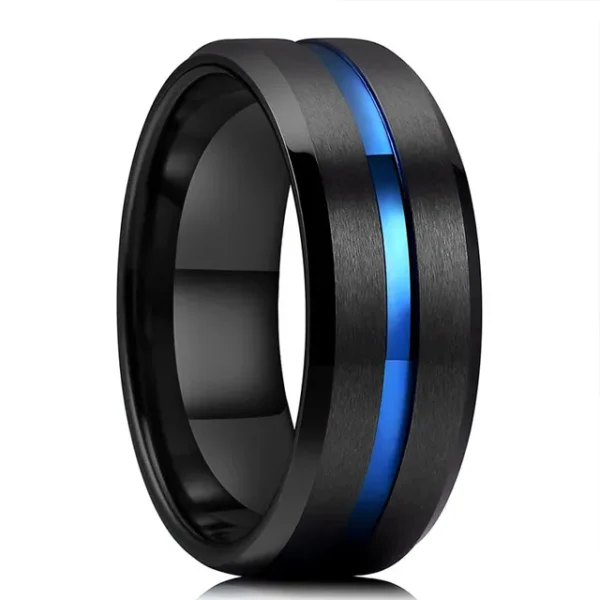 Men Rings Tungsten Groove Stainless Steel Ring for Timeless Style