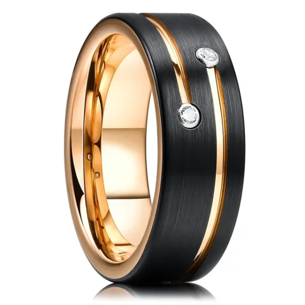 Men Rings Tungsten Groove Stainless Steel Ring for Timeless Style
