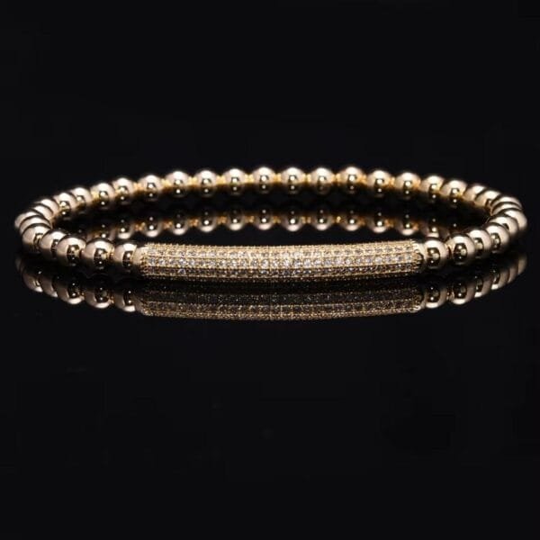 Luxury Bracelets For Men 3pcs Set Luxury Royal King Crown Dice Charm CZ Ball Elastic Bracelet Mens Fashion Bracelets Bangles