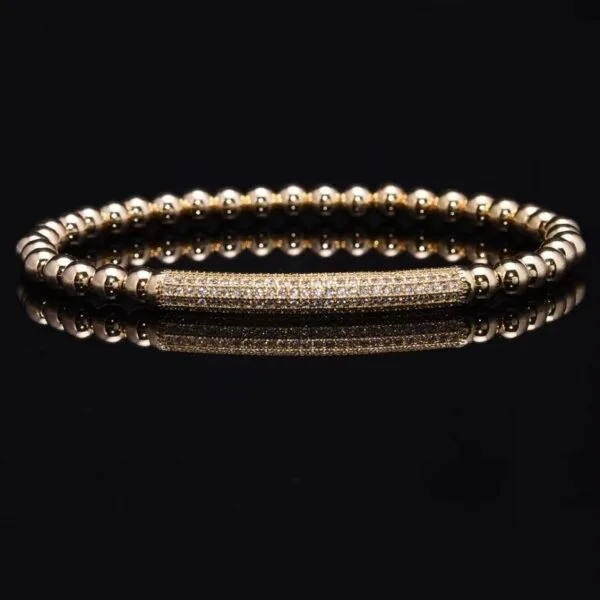 Luxury Bracelets For Men 3pcs Set Luxury Royal King Crown Dice Charm CZ Ball Elastic Bracelet Mens Fashion Bracelets Bangles