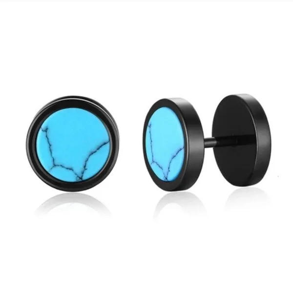 Mens Stud Earrings for Male Boy Daily Street Wear Jewelry Multi color Titanium Steel Small