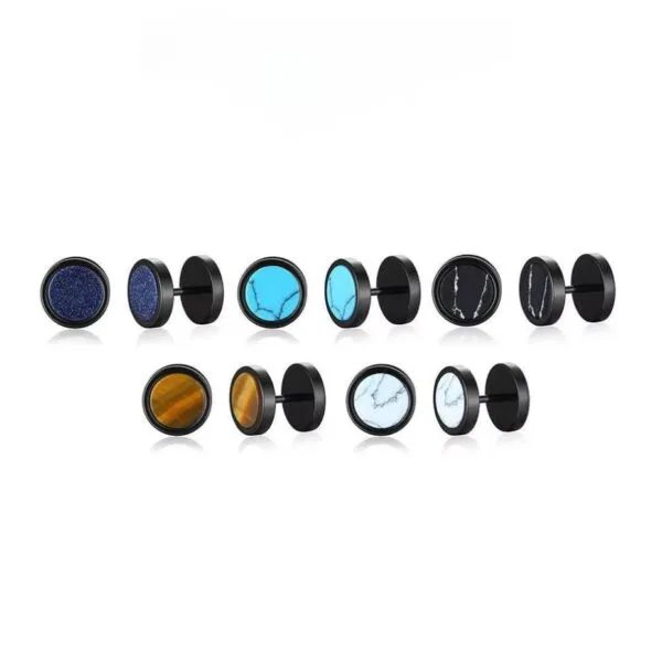 Mens Stud Earrings for Male Boy Daily Street Wear Jewelry Multi color Titanium Steel Small