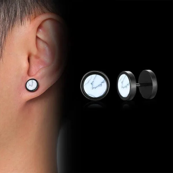 Mens Stud Earrings for Male Boy Daily Street Wear Jewelry Multi color Titanium Steel Small