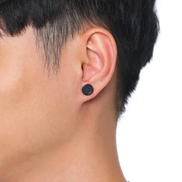 Mens Stud Earrings for Male Boy Daily Street Wear Jewelry Multi color Titanium Steel Small