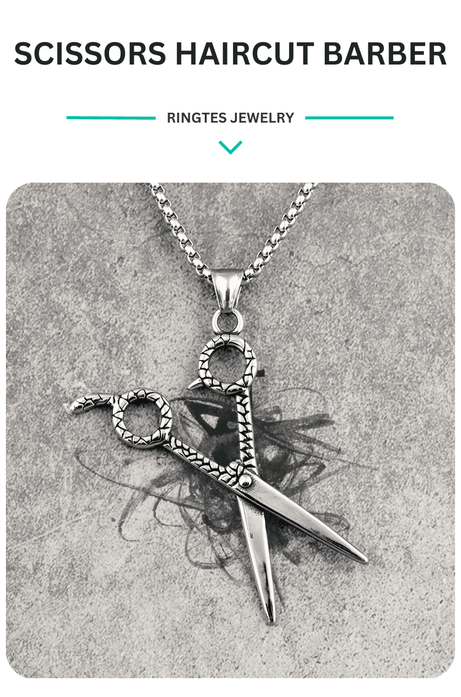 Necklace for Men Scissors Haircut Barber Men Necklaces Pendants Chain
