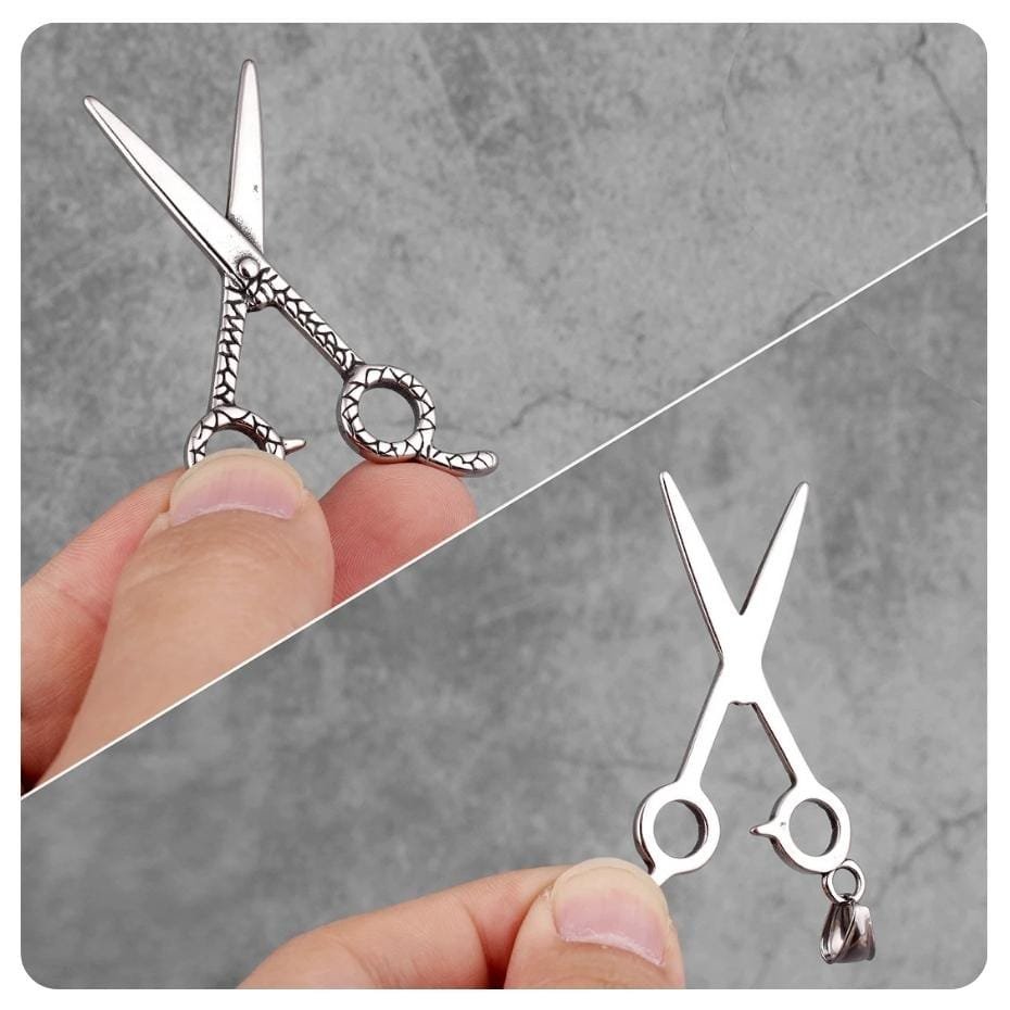 Necklace for Men Scissors Haircut Barber Men Necklaces Pendants Chain