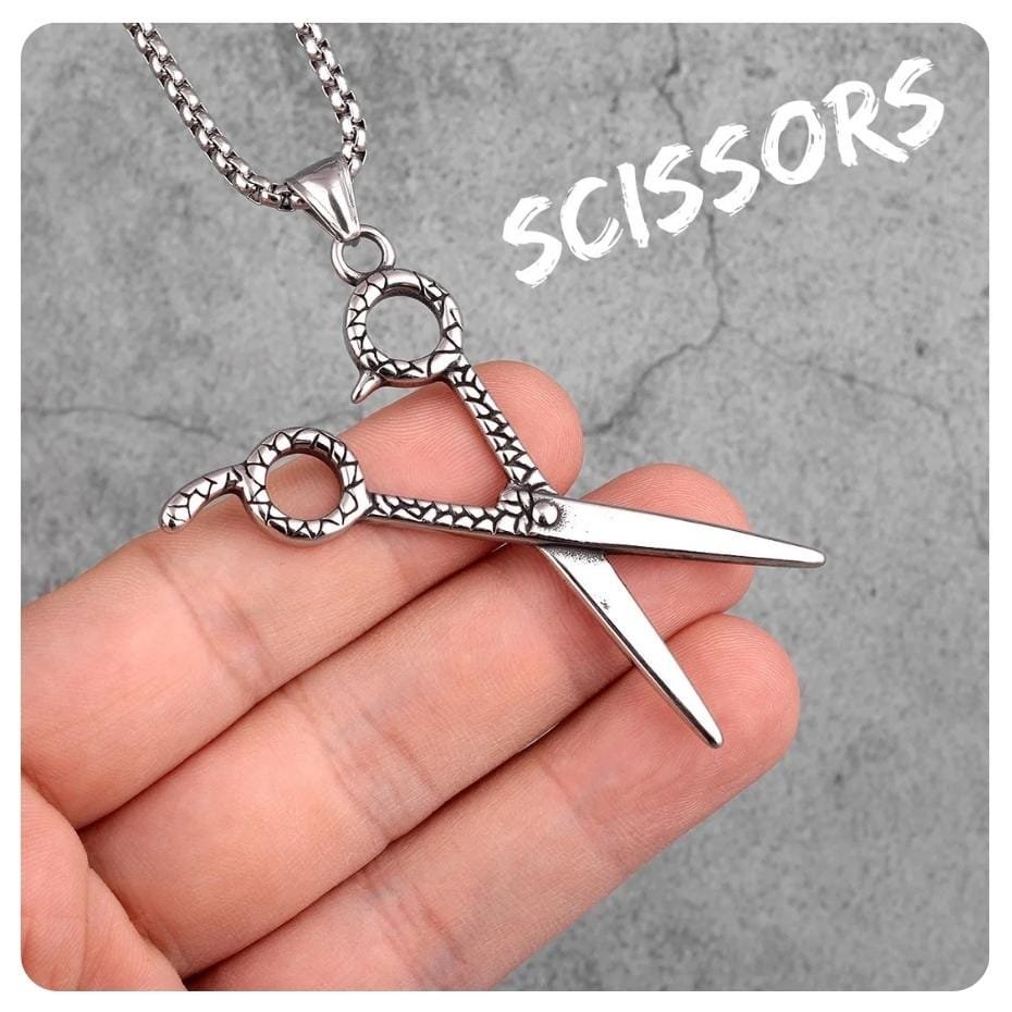 Necklace for Men Scissors Haircut Barber Men Necklaces Pendants Chain