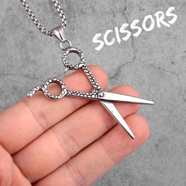 Necklace for Men Scissors Haircut Barber Men Necklaces Pendants Chain Punk for Boyfriend Male Stainless Steel Jewelry Creativity Gift
