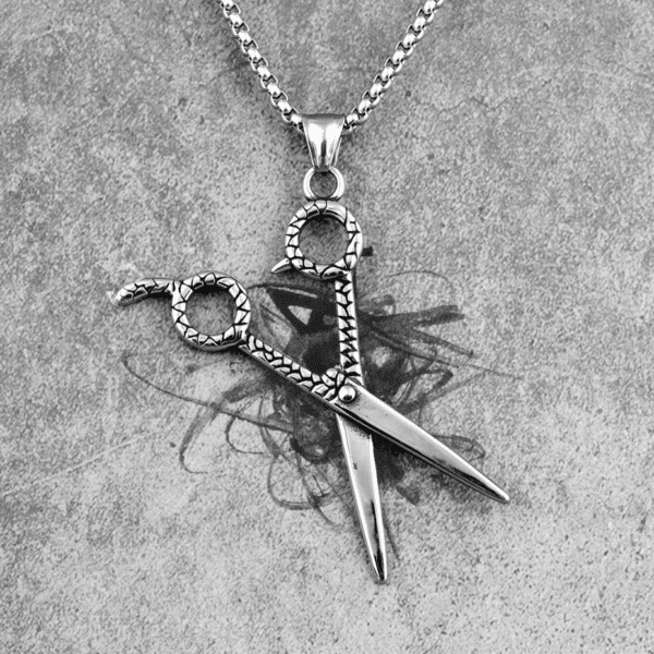 Necklace for Men Scissors Haircut Barber Men Necklaces Pendants Chain Punk for Boyfriend Male Stainless Steel Jewelry Creativity Gift