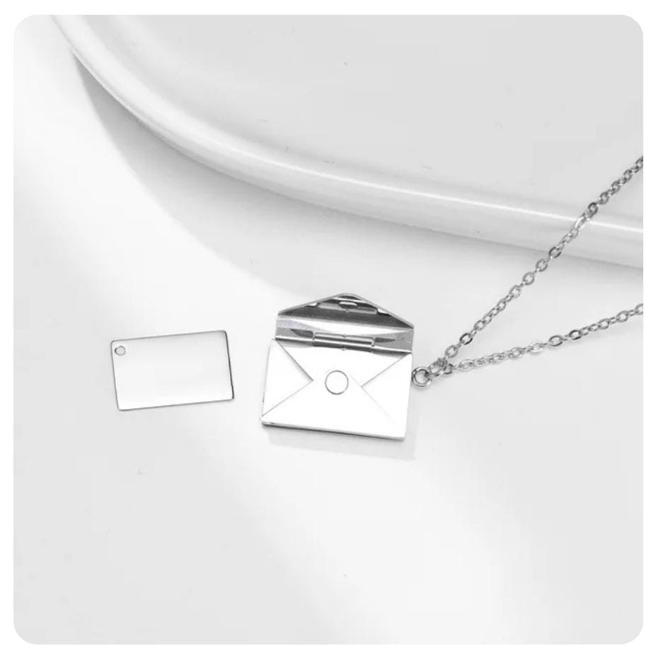New Trendy Envelope Necklaces for Women Girls Jewelry Gold Color Titanuam Steel Email Pendant