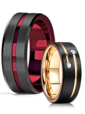 Men Rings Tungsten Groove Stainless Steel Ring for Timeless Style