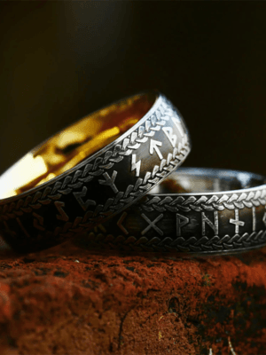 Ring for men Fashion Vintage Nordic Viking Rune Rings for Men 316L Stainless Steel Simple Couple Amulet Ring