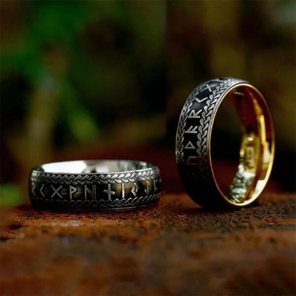 Ring for men Fashion Vintage Nordic Viking Rune Rings for Men 316L Stainless Steel Simple Couple Amulet Ring