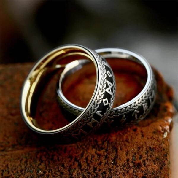 Ring for men Fashion Vintage Nordic Viking Rune Rings for Men 316L Stainless Steel Simple Couple Amulet Ring