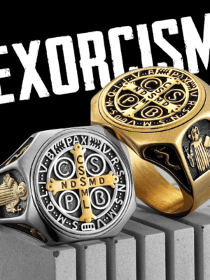 Rings For Men Catholic Saint Benedict Exorcism Amulet Men Rings Stainless Steel Women Jewelry Vintage Punk Fashion Accessories Gift Ring store