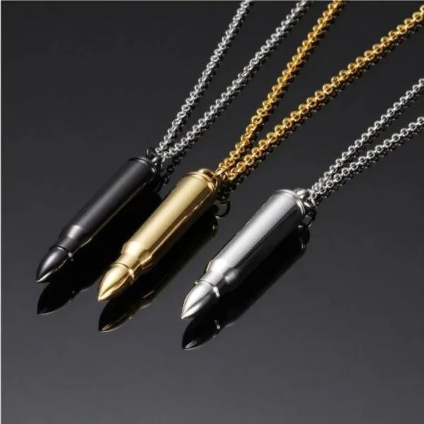 necklace for men bullet titanium pendant Postage personality hip hop necklace domineering titanium steel men's necklace women jewelry