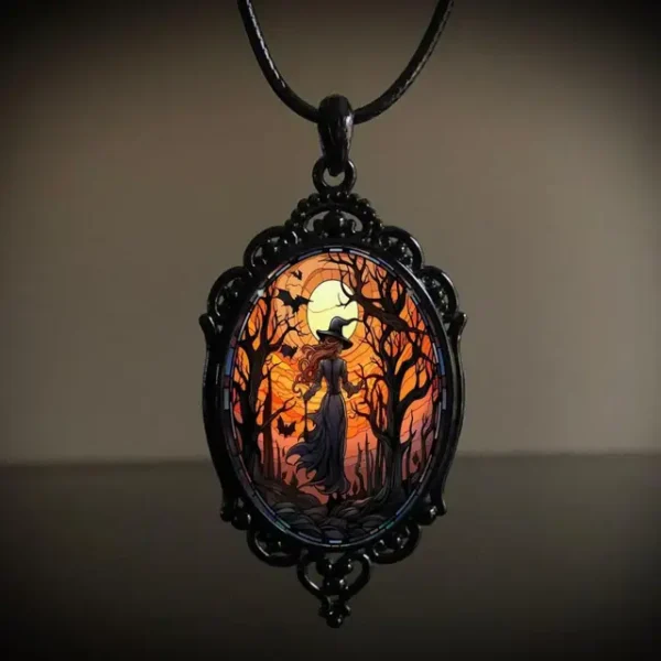 Gothic Vampire Owl Cameo Necklace Women Men Fashion Pagan Witch Jewelry Accessories Gift