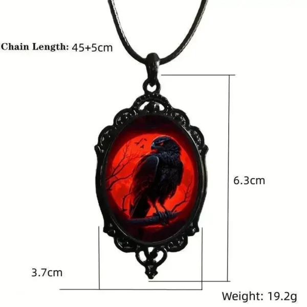 Gothic Vampire Owl Cameo Necklace Women Men Fashion Pagan Witch Jewelry Accessories Gift