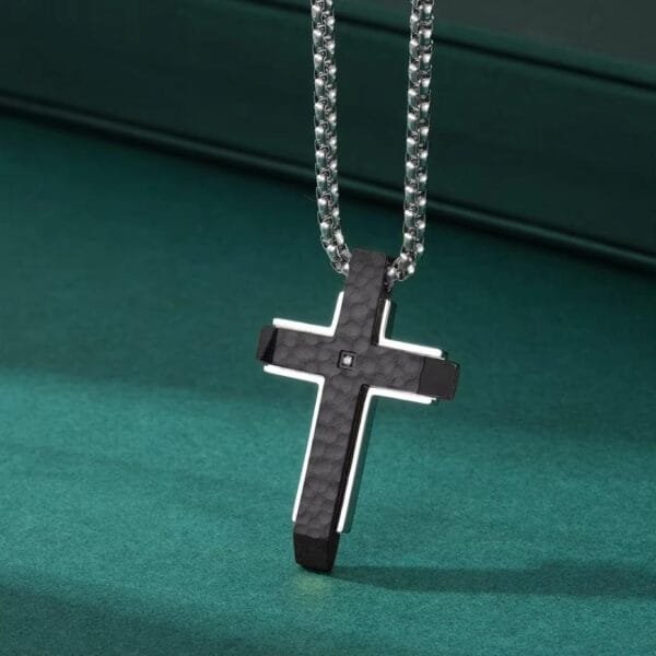 Croos Necklace 2025 Cool Two-Tone Titanium Steel Cross Necklace for Men Perfect Party and Birthday Gift