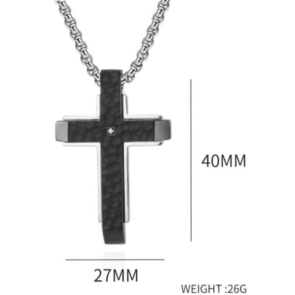 Croos Necklace 2025 Cool Two-Tone Titanium Steel Cross Necklace for Men Perfect Party and Birthday Gift