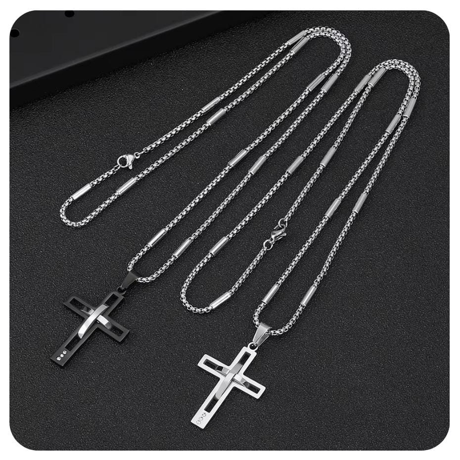 Croos Necklace 2025 Fashionable Titanium Steel Cross Necklace for Men Perfect Party and Birthday Gift