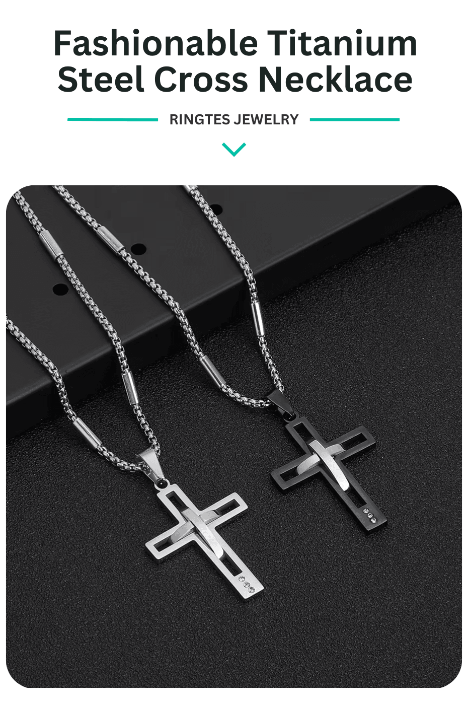 Croos Necklace 2025 Fashionable Titanium Steel Cross Necklace for Men Perfect Party and Birthday Gift