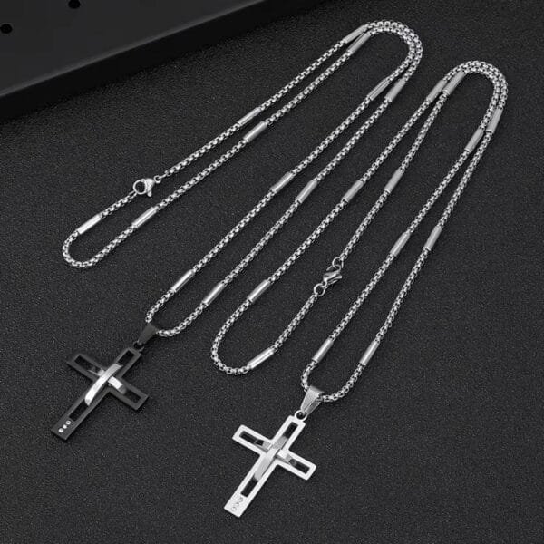 Croos Necklace 2025 Fashionable Titanium Steel Cross Necklace for Men Perfect Party and Birthday Gift