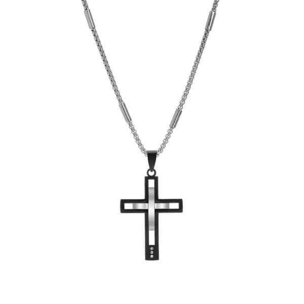 Croos Necklace 2025 Fashionable Titanium Steel Cross Necklace for Men Perfect Party and Birthday Gift