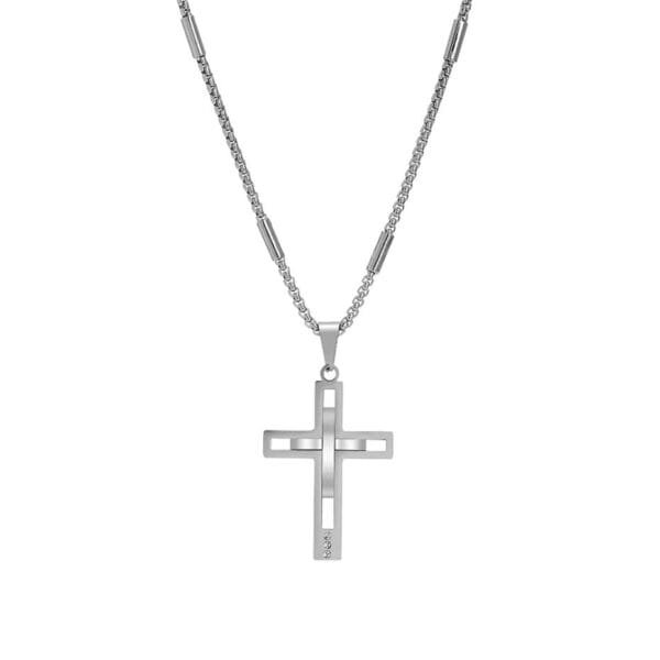 Croos Necklace 2025 Fashionable Titanium Steel Cross Necklace for Men Perfect Party and Birthday Gift