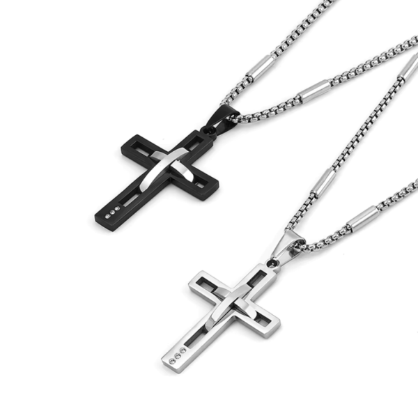 Croos Necklace 2025 Fashionable Titanium Steel Cross Necklace for Men Perfect Party and Birthday Gift