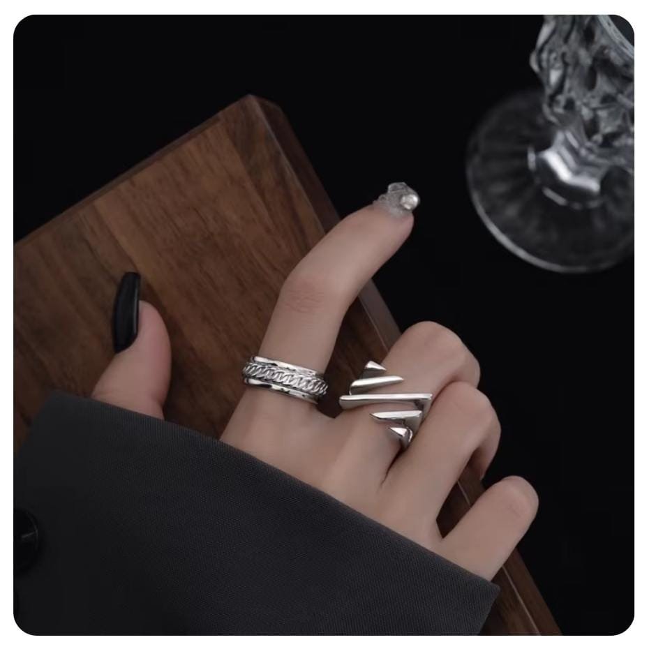 Women Ring BF CLUB 925 Sterling Silver Geometric Strip Rings for Women Fashion Geometric Handmade Irregular Strip Ring Party Christmas Gift