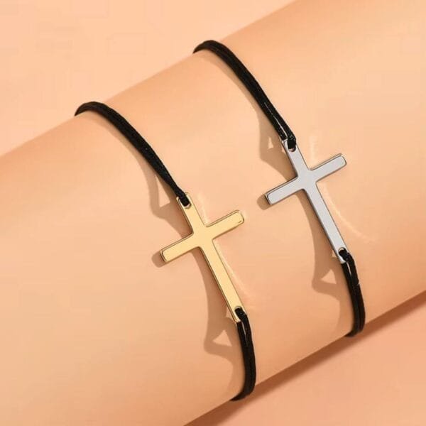 Cross Bracelet Set 2pcs His and Hers Titanium Steel gift for him gift for her 2025