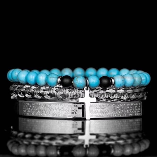 Men Bracelet Luxury Bracelets Handmade 3pcs Set Stone Beads Bracelet Set