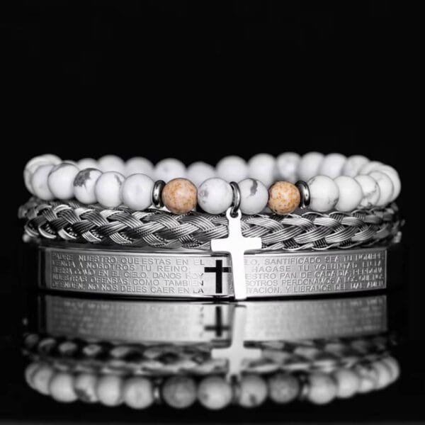 Men Bracelet Luxury Bracelets Handmade 3pcs Set Stone Beads Bracelet Set