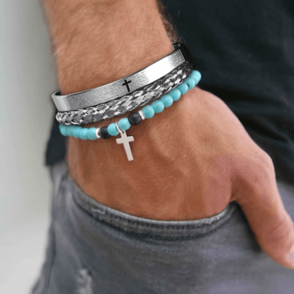 Men Bracelet Luxury Bracelets Handmade 3pcs Set Stone Beads Bracelet Set