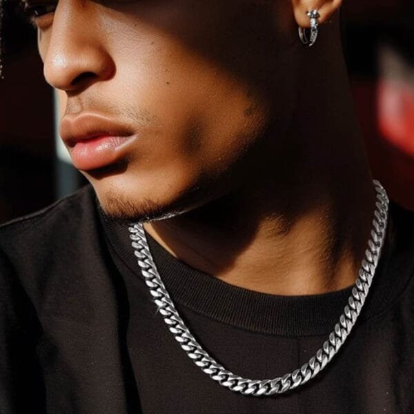 925 Sterling Silver Cuban Chain Necklace for Men