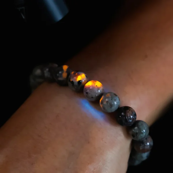 Natural Flame Stone Bead Bracelet – Chakra Fire Energy Meditation Bangle