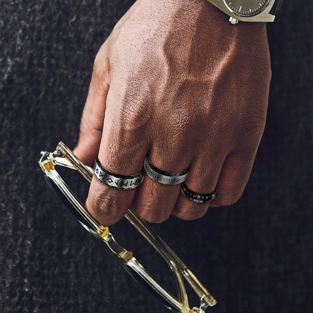 Vintage Odin Norse Viking Rune Ring for Men