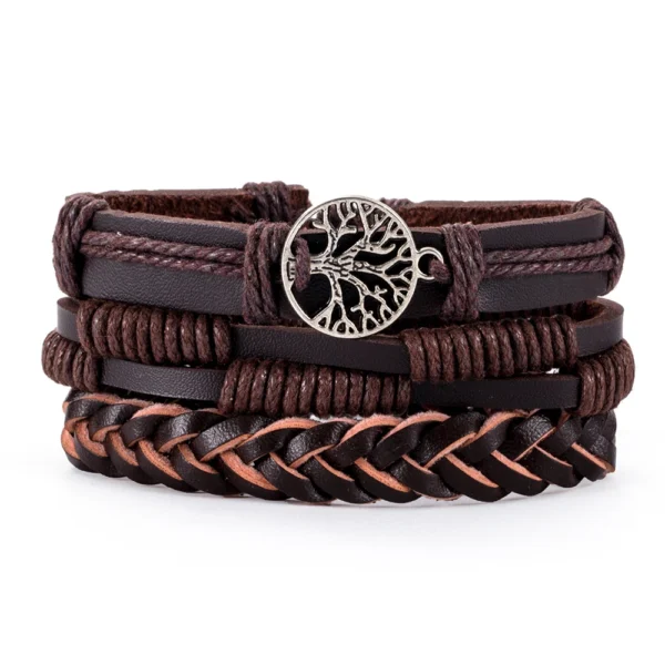 Eif Dock Vintage Gothic Punk Bracelet Skull Leather