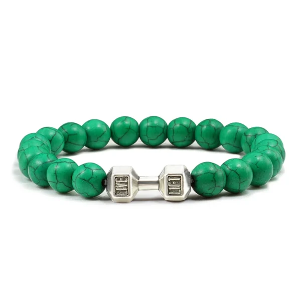 Dumbbell Beaded Bracelet Weathered Adjustable Wristband Dumbbell Beaded Bracelet for Men & Women