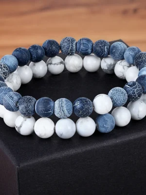 Versatile Beaded Bracelets for Men & Women – Stretch Elastic Couple Jewelry