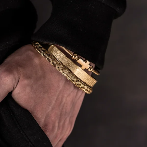 Luxury Cross Charm Spanish Scripture Bracelet for Men