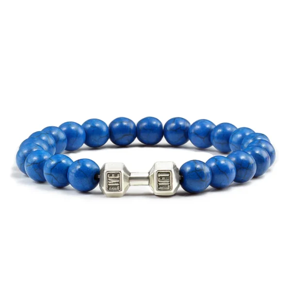 Dumbbell Beaded Bracelet Weathered Adjustable Wristband Dumbbell Beaded Bracelet for Men & Women