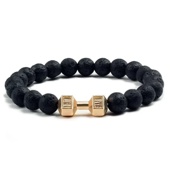 Dumbbell Beaded Bracelet Weathered Adjustable Wristband Dumbbell Beaded Bracelet for Men & Women