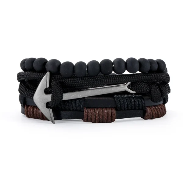 Eif Dock Vintage Gothic Punk Bracelet Skull Leather