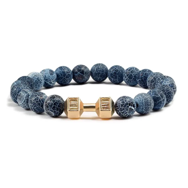Dumbbell Beaded Bracelet Weathered Adjustable Wristband Dumbbell Beaded Bracelet for Men & Women