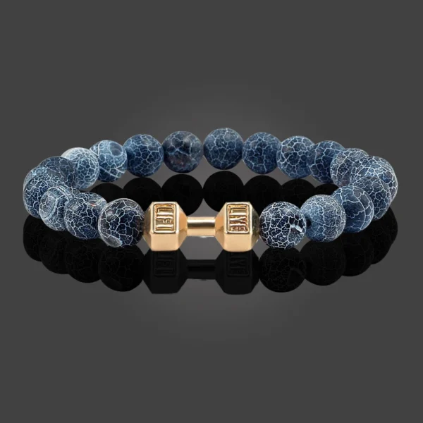 Dumbbell Beaded Bracelet Weathered Adjustable Wristband Dumbbell Beaded Bracelet for Men & Women