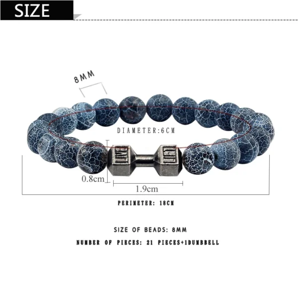 Dumbbell Beaded Bracelet Weathered Adjustable Wristband Dumbbell Beaded Bracelet for Men & Women
